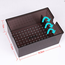 森森鱼缸滴流盒过滤盒水族箱顶部过滤器上置雨淋管三层龟缸过滤槽 单盒茶色(16*12*7)