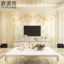欧诺克 电视背景墙瓷砖简约现代欧式客厅护墙板背景墙3D微晶石影视墙装饰 9平方内单柱罗马柱+高温微晶
