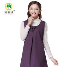 康福禄孕妇防辐射服春夏款防辐射孕妇装马甲裙防辐射衣服四季防射服电脑怀孕防护服 紫色马甲 L