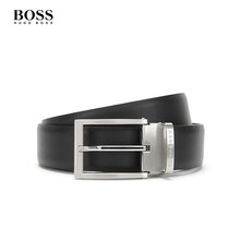 HUGO BOSS雨果博斯皮带男【经典款】2019手工制作双面皮腰带皮带50315536 002-黑色