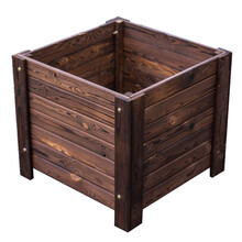 卉腾 鑫腾户外防腐木花箱种植箱正方形大号种树盆碳化木花盆木花箱定制种树花箱 加固平头长40*宽40*高35 大