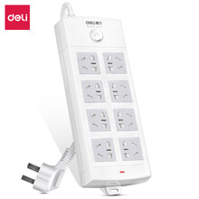 得力（deli）新国标安全插座 插排/插线板/接线板/排插 总控 儿童保护门 8孔5米 18212