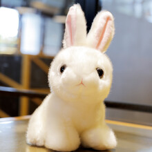 仿真兔子公仔毛绒玩具小白兔玩偶布娃娃送男女孩生日礼物儿童玩具 白色 28厘米