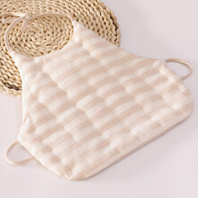 豆苗儿肚兜婴儿纯棉花肚兜兜儿童宝宝睡觉护肚围中新生儿男女童小孩加厚护肚子秋冬 彩棉浅细白条 S码长31宽31建议0-1岁