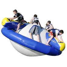 哈乐猫水上玩具充气弹跳床蹦蹦床滑梯跷跷板海上香蕉船飞鱼水上乐园设备 四角陀螺3*2，哦