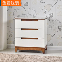 卡伊曼 北欧简约现代五斗柜 白色实木卧室五斗橱小户型客厅抽屉储物柜仿大理石台面 1911(610×390×695mm)米色亮光烤漆