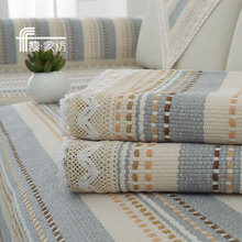 馥家纺 四季通用沙发垫布艺棉防滑粗布棉麻沙发坐垫巾靠背巾扶手巾客厅简约现代定制 西雅图灰 70*70cm单条装