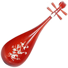 FLOFAIR牌 成人演奏考级用琴 入门琵琶乐器 PP-05 红色红木材质 贝雕打磨抛光工艺 红木贝雕琵琶PP-05