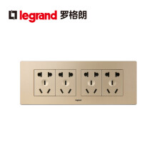 罗格朗（LEGRAND）电工电料118型插座尚超风系列暗装插排厨房插座电源 烁金色二十孔插座