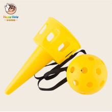 儿童抛接球幼儿园户外亲子体育运动趣味软玩具感统训练器材接球器 黄色接球器