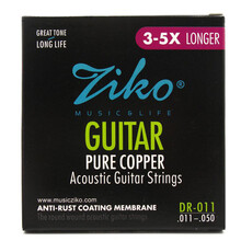 ZIKO立欧民谣吉他琴弦1-6弦套装6根吉他弦 镀膜防锈优质木吉它镀膜层琴弦 DR-011红铜011规格
