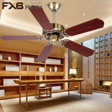 风向标 欧式仿古餐厅不带灯卧室装饰吊扇 餐厅卧室木叶电风扇 拉绳开关--不带灯