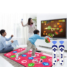 舞霸王 跳舞毯双人加厚30MM瑜伽电视接口电脑两用体感游戏高清手舞足蹈家用跳舞机 米奇红（发光按摩）+瑜伽+体感+游戏+切水果+手柄