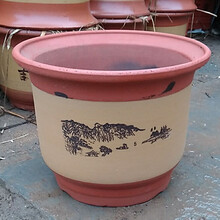 青意宣 特大号落地紫砂陶瓷花盆红砂紫砂花盆 客厅花卉绿植粗砂花盆 口径21cm 大号