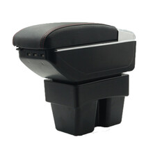 乾图 比亚迪F3扶手箱F3R中央手扶箱免打孔 黑 带灯+USB+升高