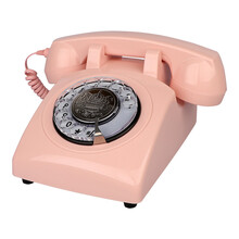 金顺迪 JSD075 无线插卡座机电信移动联通无线固话手机卡仿古复古欧式电话机家用座机 粉红色旋转(插3G联通移动手机卡)