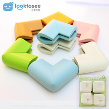 左看右看(looktosee)8个装儿童防撞角型桌角加厚防撞护角宝宝防撞角桌子茶几包角 黑色-8个装带胶带