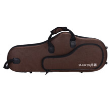 YUEDONG 模压中音萨克斯盒 盒子降e E 萨克斯箱包 箱 子包背包 中音萨克斯双背包 盒子 牛津面咖啡色