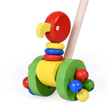 巧木匠儿童推推乐玩具卡通婴幼儿宝宝学步动物手推车1-2-3周岁半男孩女孩玩具 弯嘴鸭子