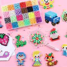 神奇水雾魔珠套装手工diy玩具儿童礼物制作益智拼豆豆水溶豆水粘珠拼图玩具套装男 24格魔珠共3200颗+豪华配件包