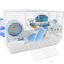 憨憨宠 仓鼠笼 特大号仓鼠笼子双层别墅套餐 仓鼠用品金丝熊笼子仓鼠窝玩具 特大号豪华别墅套装 蓝色