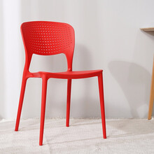 百思宜 塑料靠背椅子家用简约时尚餐椅北欧休闲椅子咖啡厅 奶茶店塑料椅成人靠背椅 红色