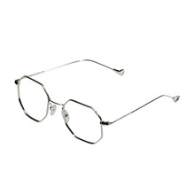 BE YOU 防辐射眼镜女多边形方框平光镜防蓝光镜框 可配近视眼镜 c2银框  送0°防蓝光镜片