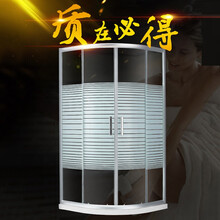 简易淋浴房整体弧扇形沐浴房 移动门玻璃洗浴室隔断定制（产品不包安装需安装联系客服） 条纹80x80带挡水条（需安装联系客服补差价） 不含蒸汽