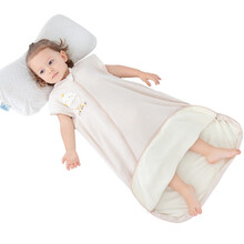 尹珂儿（ICEOL）婴儿睡袋春秋冬季纯棉花内胆宝宝睡袋蘑菇式新生儿用品小孩儿童防踢被春秋薄款 可拆袖 小鸡睡袋（春夏双层薄款） S码(建议身高85cm以下)