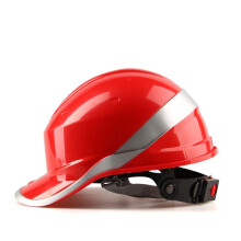 代尔塔旗舰店 ABS材质带荧光条反光条 工地工程 绝缘安全帽 电工 防撞耐高温102018 红色