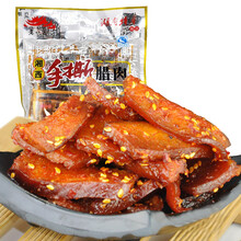 老八区 手撕湘西腊肉干100g/415g休闲零食即食腊猪肉脯休闲小吃湖南五香味劲辣味可选 415g手撕腊肉(劲辣味）