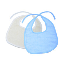 POKO 婴儿围嘴2条装  宝宝口水巾 口水兜 天然竹纤维 柔软亲肤吸水 淡黄色/蓝色