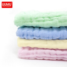 UUMU uumu婴儿方巾纯棉宝宝纱布口水巾全棉儿童擦脸洗脸毛巾新生儿手帕泡泡纱围嘴夏季透气 6层5条装（30*30）