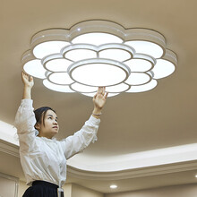 客厅灯吸顶灯遥控调光调色LED新款花瓣吸顶灯简约现代大气家用led灯超薄现代简约客厅大厅大灯 58X12cm三色光