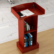 虎弟 演讲台发言台简约现代接待台迎宾台咨客台主持台讲话台会议桌培训桌会议讲台学校讲台桌迎宾前台 无抽-红