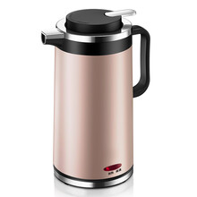 电热水壶自带保温防烫梓锨便携电水壶不锈钢热水壶烧水壶烧水器小家电礼品家用可定制 香槟金（304材质）（1.8L）