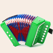 派尼美特迷你儿童手风琴乐器玩具音乐早教男女孩六一儿童节礼物配乐谱 巴西绿(升级版) 送10首乐谱卡