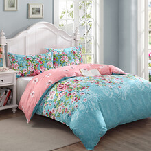 南极人被套单件纯棉斜纹印花被罩单人双人床上用品 花音 160*210cm（适合1.5*2米被子）