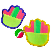 幼儿园儿童粘靶球玩具抛接球吸盘球健身球手掌粘粑球拍