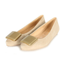 TOD'S托德斯 女士米白色绒面皮质CUOIO平底鞋XXW0SR0J100HR0C803 37码 HY