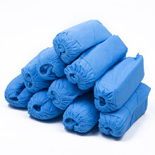 耐磨性加厚一次性鞋套防雨防水防灰防尘鞋套100只装每包 蓝色 无纺布材质 100只