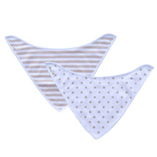 盛哲卡 婴儿围嘴宝宝三角巾纯棉口水围兜2条 蓝色两条装 32*38cm