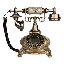 金顺迪 JSD002/皇冠 仿古电话机 欧式复古家用办公座机田园旋转客厅卧室座机 古铜色按键款(接电话线)
