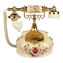 金顺迪 JSD015/维多利亚 欧式田园仿古电话机时尚创意客厅家用电话机座机 旋转款(插4G全网通手机卡)