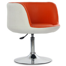 丛野 沙发椅 酒杯椅 休闲吧台椅 洽谈椅 电脑椅 单人沙发 内橙外白-加大底盘