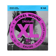 达达里奥EXL系列电吉他琴弦套装镀镍钢电吉他弦08/09/10/11粗细套弦可选 EXL120（09-42）