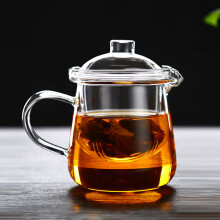 淳意 玻璃小茶壶 过滤公道杯带盖子 小巧创意泡茶壶加厚防烫茶壶450ml 单个装