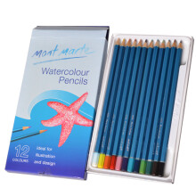 蒙玛特 水溶性彩色铅笔铁盒套装 多款彩铅套装可选 12色水彩铅笔套装