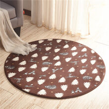 日韩可爱圆形地毯地毯地毯客厅瑜伽垫吊篮转椅电脑椅垫地毯卧室可爱床边毯 动物森林 直径100厘米