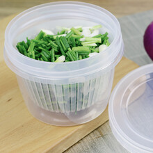 日本厨房葱花保鲜盒冰箱沥水保鲜盒收纳盒塑料食物密封盒子一个装